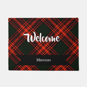 Antique Menzies Hunting Tartan Plaid Pattern Doormat