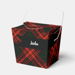 Antique Menzies Hunting Tartan Plaid Pattern Favor Boxes