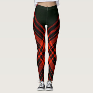 Antique Menzies Hunting Tartan Plaid Pattern Leggings