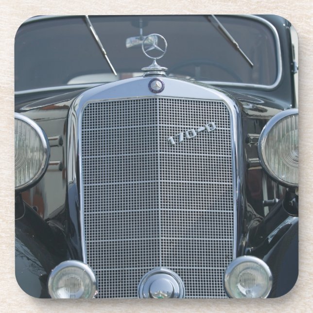 antique mercedes 2 drink coaster (Front)