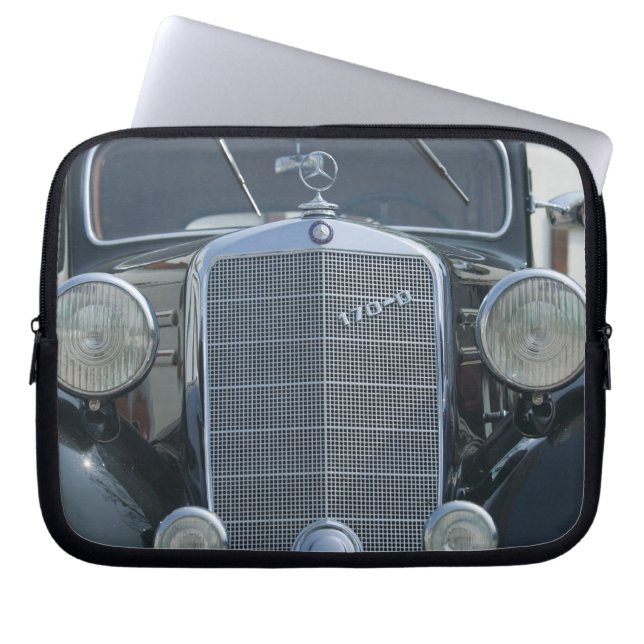 antique mercedes 2 laptop sleeve (Front)