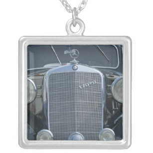 antique mercedes 2 silver plated necklace