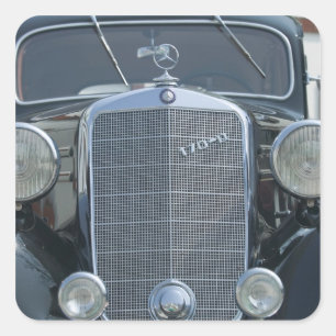 antique mercedes 2 square sticker