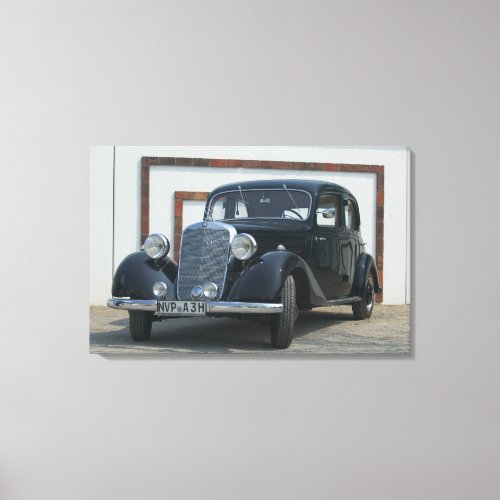 antique mercedes 3 canvas print