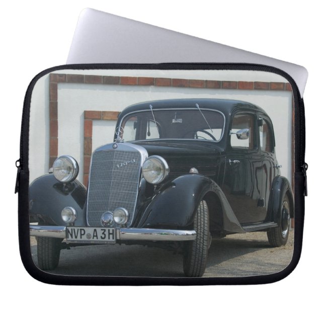 antique mercedes 3 laptop sleeve (Front)