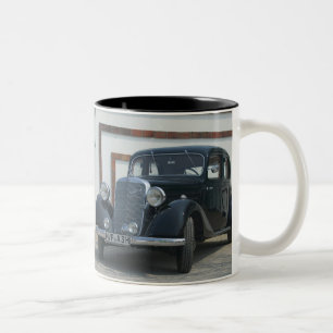 antique mercedes 3 Two-Tone coffee mug