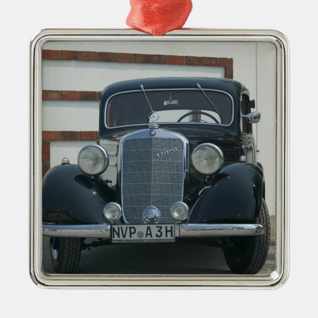 antique mercedes metal ornament (Front)