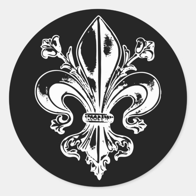 Antique Metal French Fleur de lis Sticker X20 (Front)