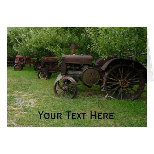 Antique Metal Wheel Tractors Cards (Front Horizontal)