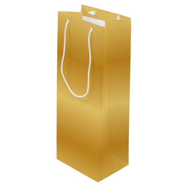 Antique Metallic Gold Wine Gift Bag (Front Angled)