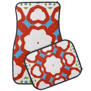 Antique mexican talavera ceramic. Graphic design. Car Floor Mat