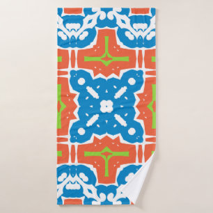 Antique mexican talavera ceramic. Vintage seamless Bath Towel