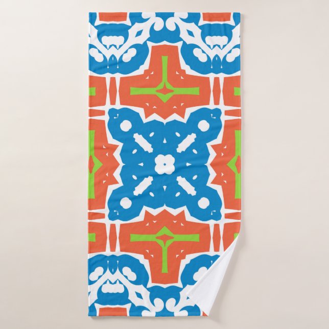 Antique mexican talavera ceramic. Vintage seamless Bath Towel (Bath Towel)