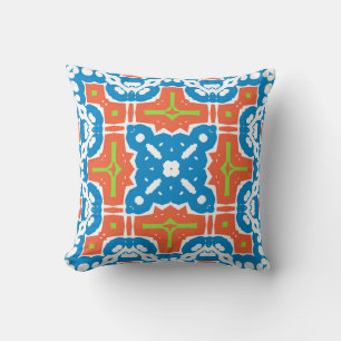 Antique mexican talavera ceramic. Vintage seamless Throw Pillow