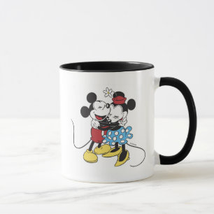 Antique Mickey and Minnie Mouse hugging laughing Mug