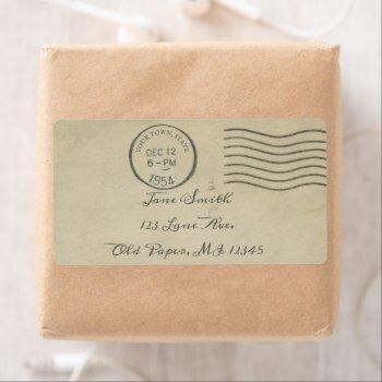 Antique Mid-century Your Town Postmark Label by camcguire at Zazzle