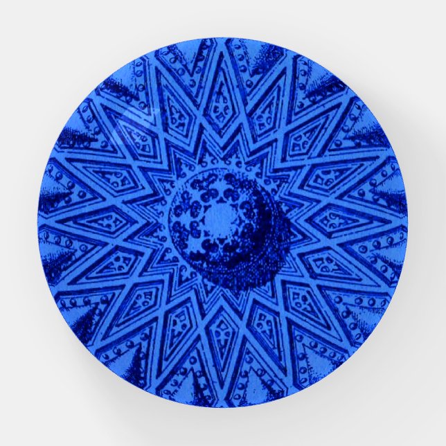 antique Middle Eastern motif in blue Paperweight (Front)