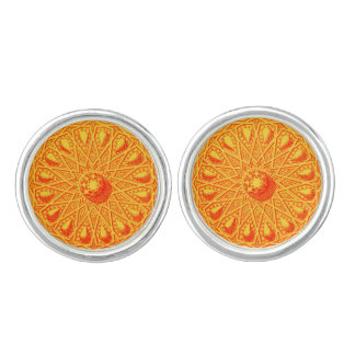 antique Middle Eastern motif in orange Cufflinks