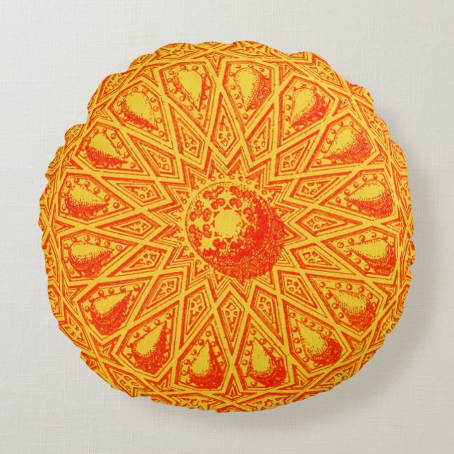 antique Middle Eastern motif Round Pillow (Front)