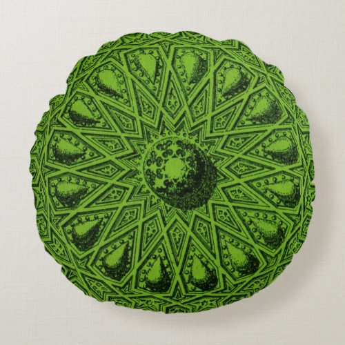 antique Middle Eastern motif Round Pillow