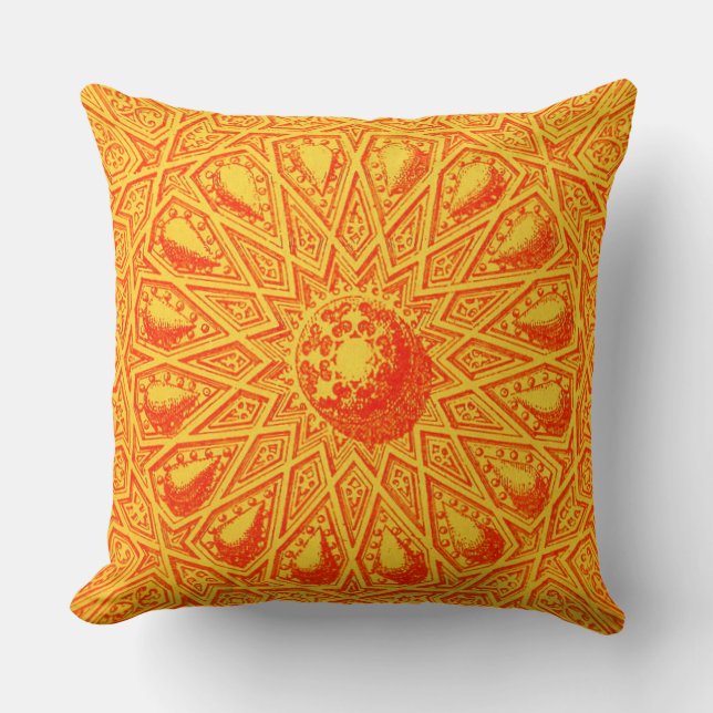 antique Middle Eastern motif Throw Pillow (Front)