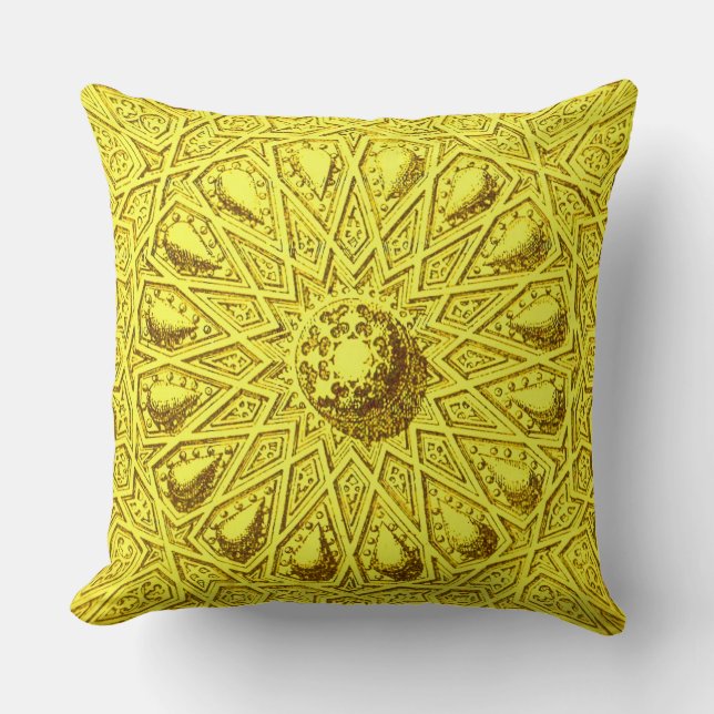antique Middle Eastern motif Throw Pillow (Front)