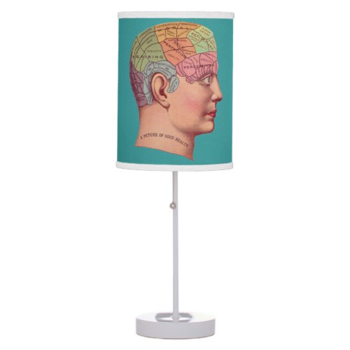 Antique Mind Brain Map Phrenology head Table Lamp