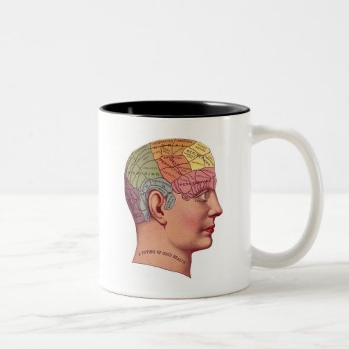 antique Mind Brain Map Phrenology head Two_Tone Coffee Mug