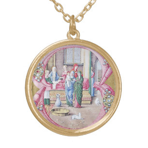 ANTIQUE MINIATURE JEWELS,GEMSTONES,PEARLS,ANGELS GOLD PLATED NECKLACE