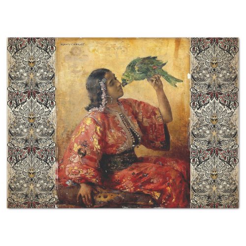 ANTIQUE MOROCCAN BEAUTY PAINTING TISSUE PAPER