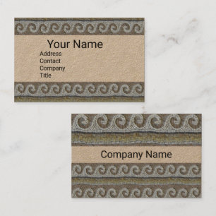 ANTIQUE MOSAIC WAVES Nautical Brown Kraft Paper Business Card