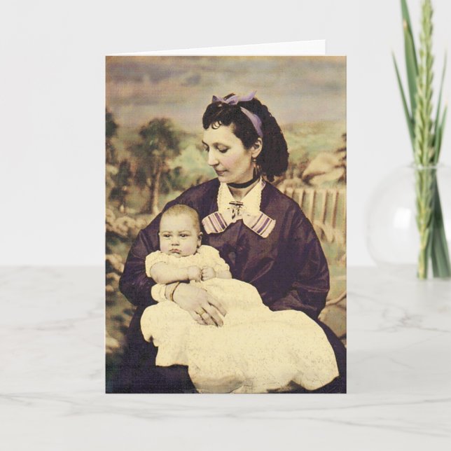 Antique Mother and Child Photo Card (Front)