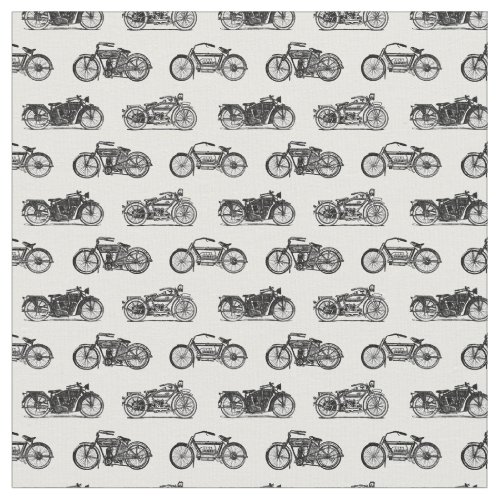 Antique Motorcycles Fabric with CUSTOM BG COLOR