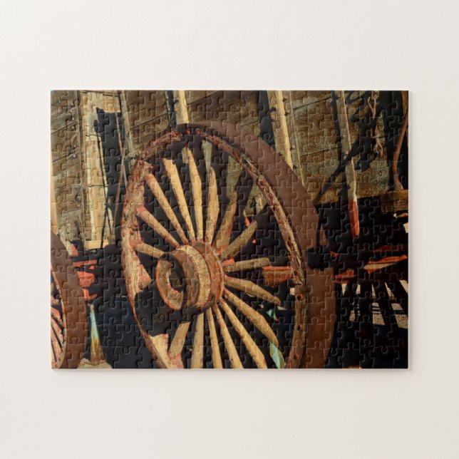 Antique mule train wagon jigsaw puzzle (Horizontal)