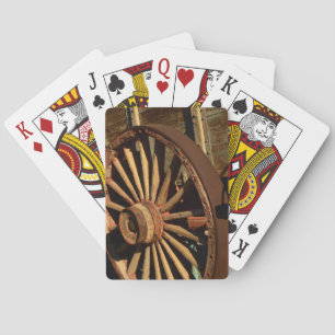 Antique mule train wagon poker cards