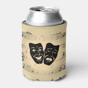 Antique Music and Theater Masks Can Cooler
