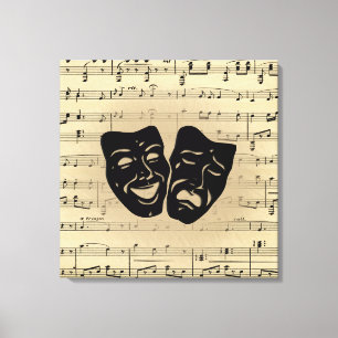 Antique Music and Theater Masks Canvas Print