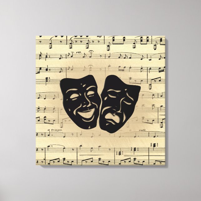 Antique Music and Theater Masks Canvas Print (Front)