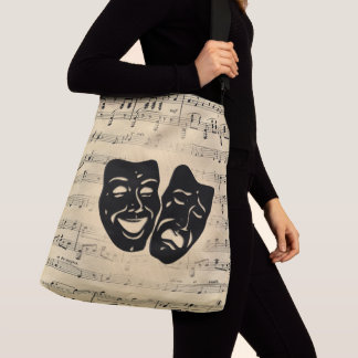Antique Music and Theater Masks Crossbody Bag