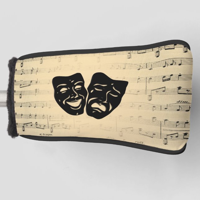 Antique Music and Theater Masks Golf Head Cover (Front)