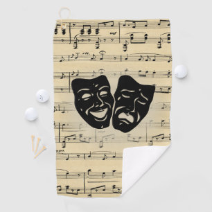 Antique Music and Theater Masks Golf Towel