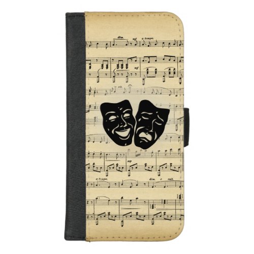 Antique Music and Theater Masks iPhone 87 Plus Wallet Case