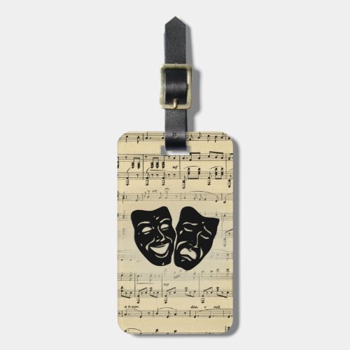 Antique Music and Theater Masks Luggage Tag