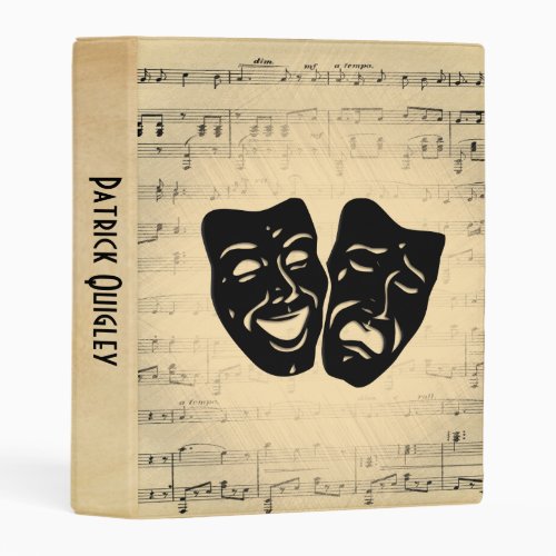 Antique Music and Theater Masks Mini Binder