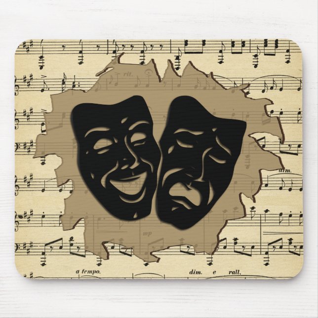 Antique Music and Theater Masks Mouse Pad (Front)