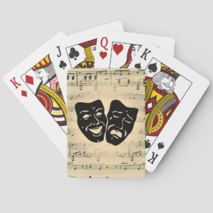Antique Music and Theater Masks Poker Cards