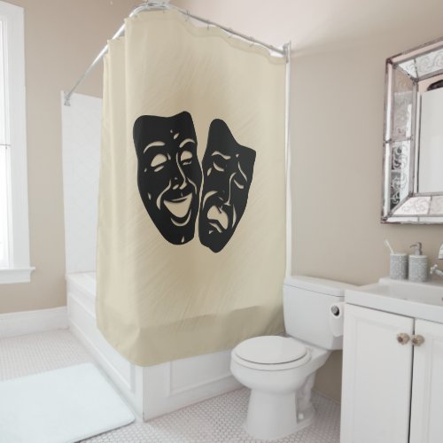 Antique Music and Theater Masks Shower Curtain