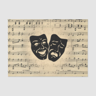 Antique Music and Theater Masks Tissue Paper