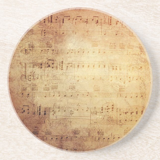 Antique Music Drink Coaster (Front)