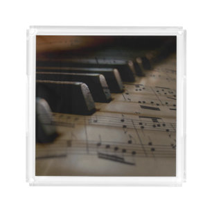 Antique Music Piano Keys Acrylic Tray